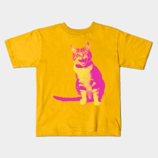 Laughing Cat - Vintage Pink Kids T-Shirt